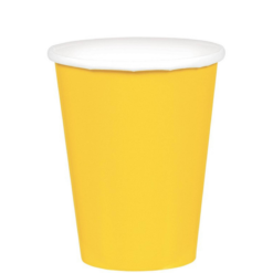Amscan Party Supplies Paper Cups 266ml Yellow 20 Pack