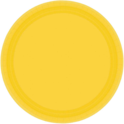Amscan Party Supplies Paper Plates Round 20cm Yellow 8 Pack