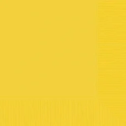Amscan Party Supplies Lunch Napkins 2 Ply 33cm X 33cm Yellow 20 Pack