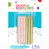 Amscan Party Supplies Birthday Candles Pink Glitter And Gold Metalic 8.5cm 12 Pack -Soft Toys store BA000097