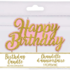 Amscan Party Supplies Premium Happy Birthday Candle Pink And Gold Glitter 10cm X 6cm -Soft Toys store BA000098