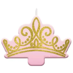 Disney Princess Once Upon A Time Glittered Crown Birthday Candle
