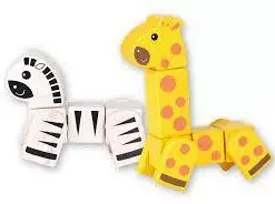 Discoveroo Snap - Blocks Giraffe And Zebra 17pc