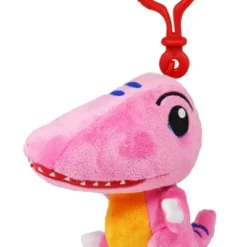 CA Australia Dino Mights Raptor Clip On Plush Toy 8cm Pink