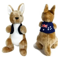 CA Australia Jumback Kangaroo W/Jacket Stuffed Animal Plush Toy 23cm