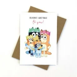Candle Bark Creations Bluey Family Seasons Greetings Card