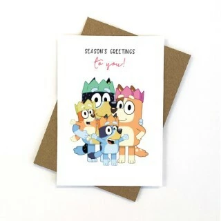 Candle Bark Creations Bluey Family Seasons Greetings Card 3 Candle Bark Creations Bluey Family Seasons Greetings Card