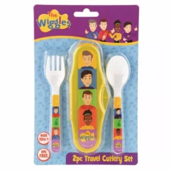 The Wiggles We're All Fruit Salad 2pc Travel Cutlery Set -Soft Toys store JA WIG6083 2