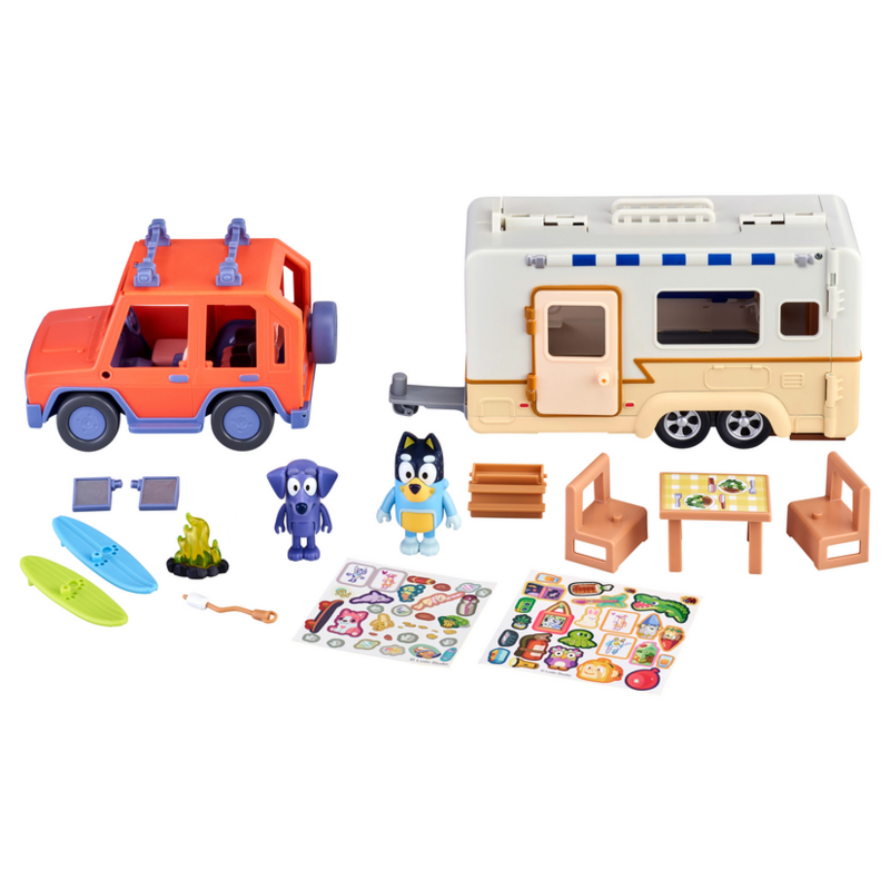 Bluey Campervan & 4WD Family Vehicle Playset Combo 3 Bluey Campervan & 4WD Family Vehicle Playset Combo