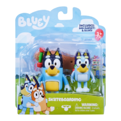 Bluey Skateboarding Dad (Bandit) & Bluey Mini Figurines 2 Pack -Soft Toys store MO000054SKATEBOARD 2