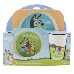 Bluey 3 Piece Bamboo Mealtime Set